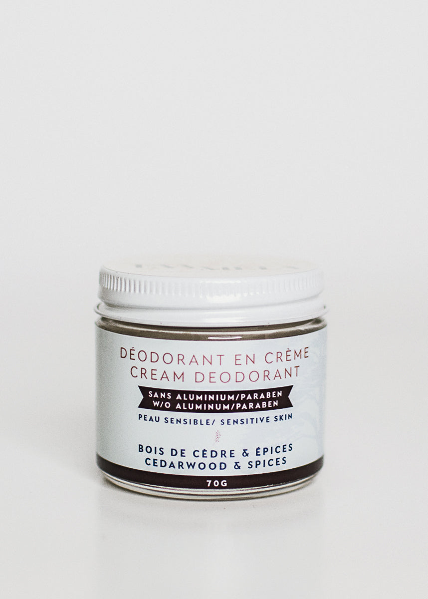 Déodorant en crème (peau sensible) - Bois de cèdre & épices