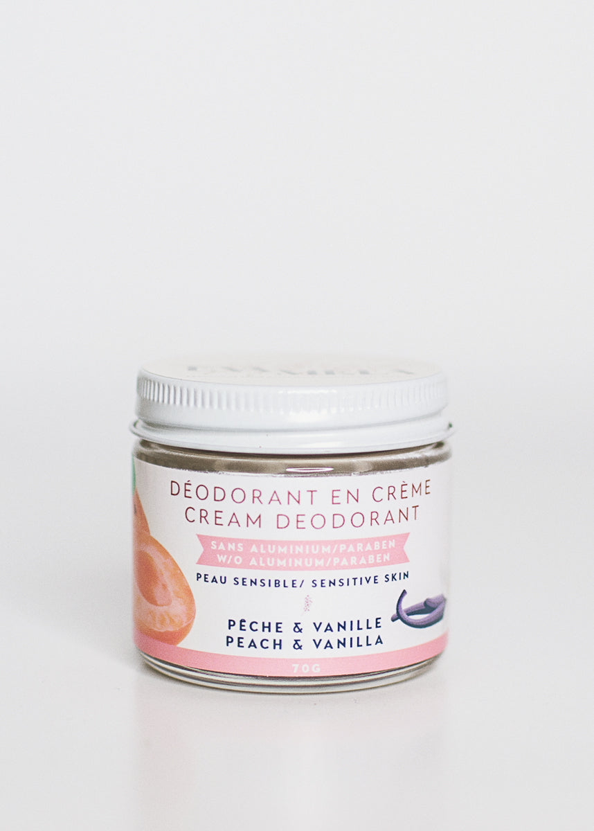 Déodorant en crème (peau sensible) - Pêche et vanille